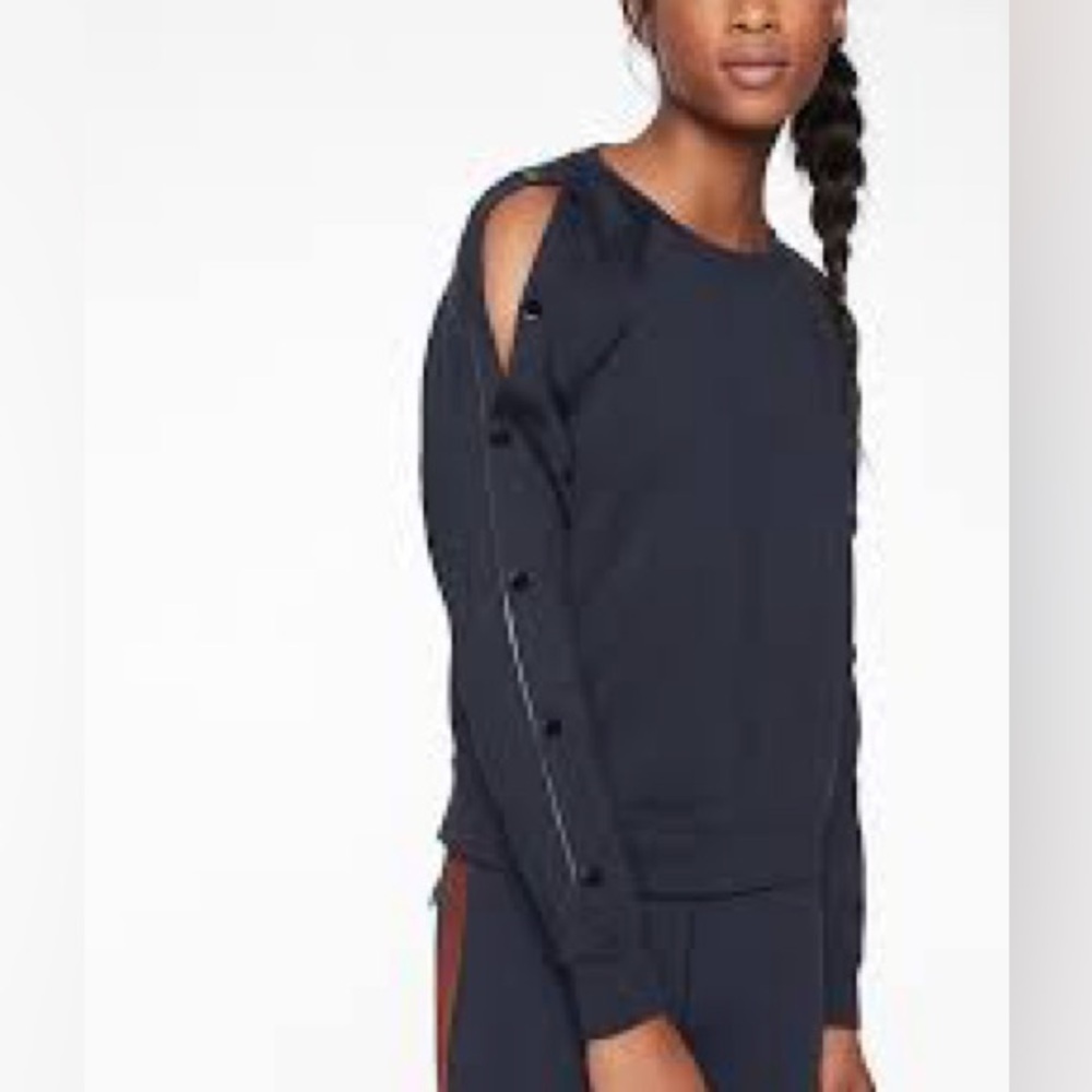 .Athleta Black Snappy Sweatshirt